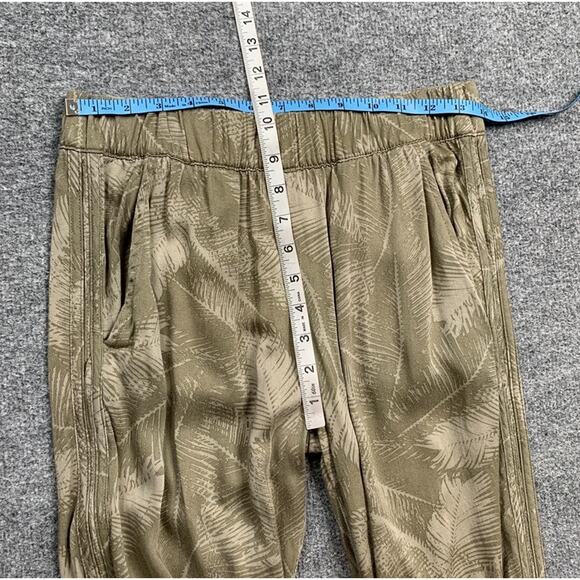 RVCA Pants Womens S Small Ivy Palm Leaf Elastic Waist Pockets Curve Open Hem - Picture 3 of 12